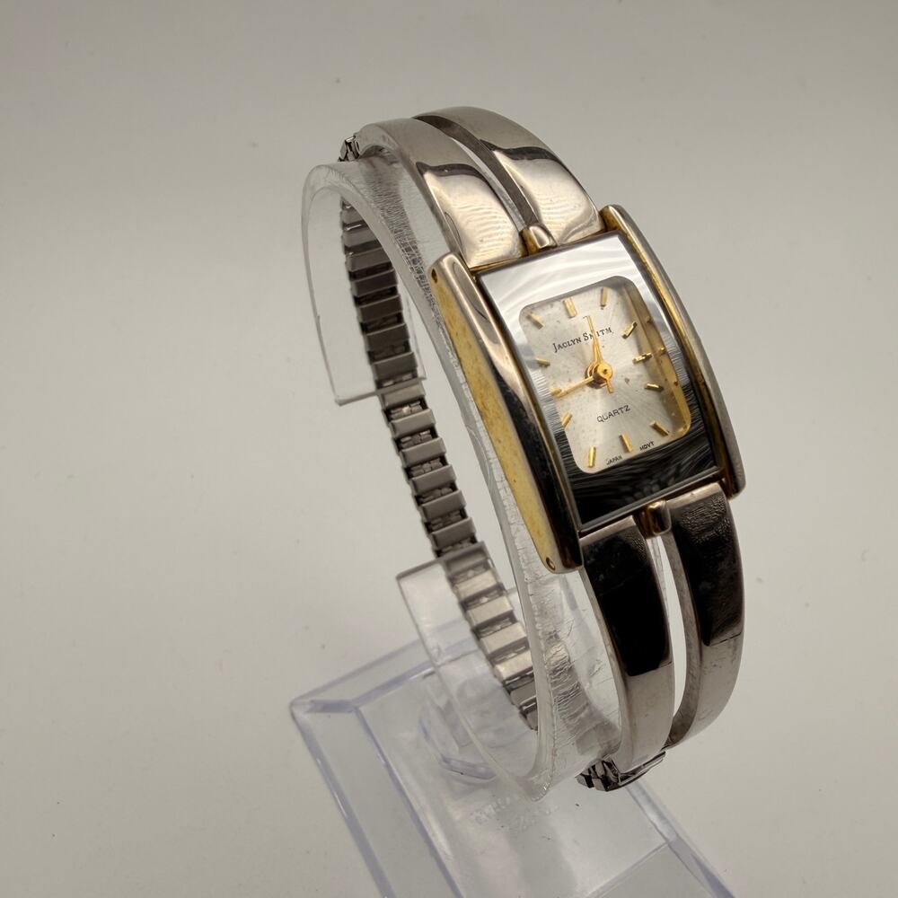 Vintage Jaclyn Smith Two-Tone Quartz Bangle Watch Working New Battery
